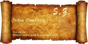 Suba Zamfira névjegykártya